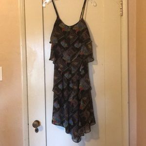 Free People chiffon ruffle midi dress